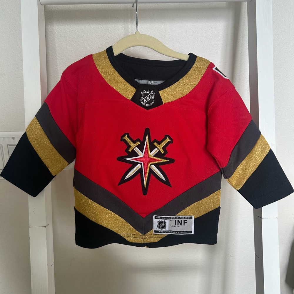 Official Las Vegas Golden Nights Red and Gold Hockey Jersey INF size 12-24 month